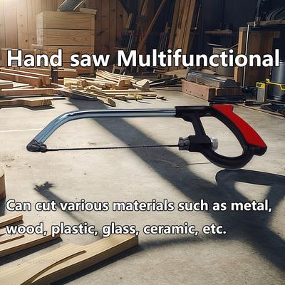 7-in-1 Multifunction Hand Saw Kit with Steel Hacksaw for Metal Wood Glass DIY Crafting Model Making Includes 6 Blades
