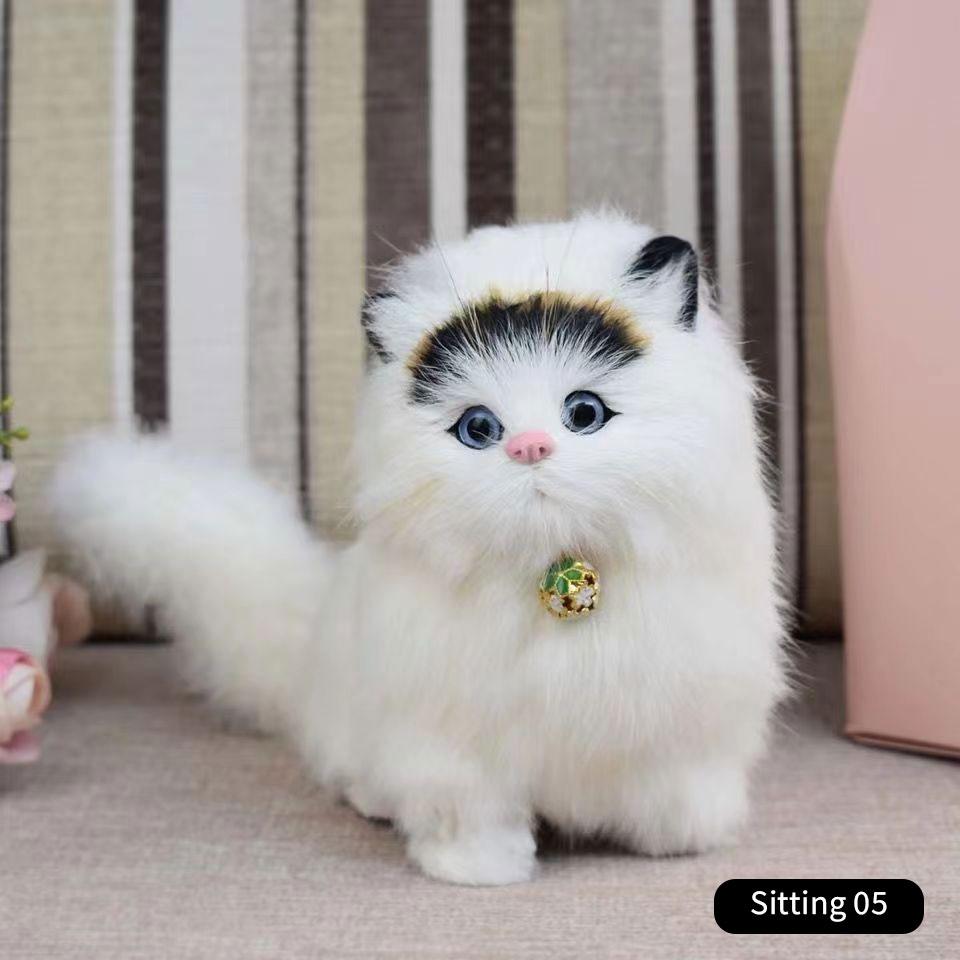 

Симуляція Міні-кішки Мила тканинна подушечка Плюшеві коти зі звуком Дитячий подарунок на день народження Креативні імітації котів Прикраси Товари для декору дому