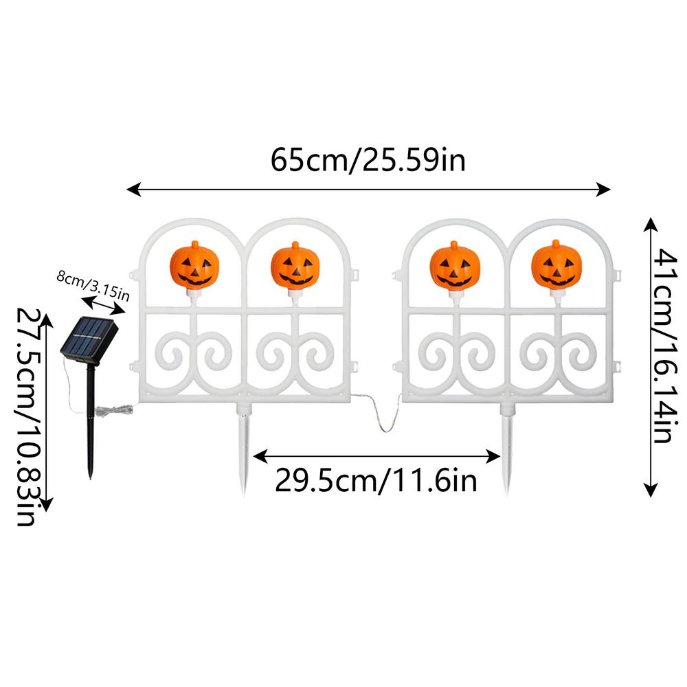 Lighted Christmas Fence 2X Picket Fence Garden Border Waterproof Lighting Fence Decoration For Patio