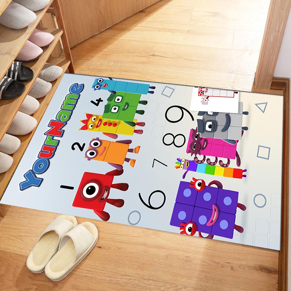 Numberblocks Customized Name Area Rug Design for Game Room Balcony Dormitory Study room Antislip Carpet Office home decor Wedding Party Gift