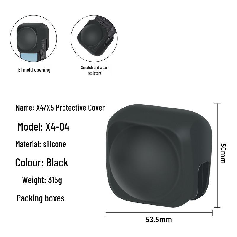 Insta360 X3/X4 Panoramic Action Camera Lens Protector Silicone Case