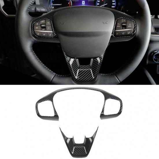 For Ford Bronco Sport 2021-2022 Carbon Fiber Steering Wheel Frame Cover Trim 2P