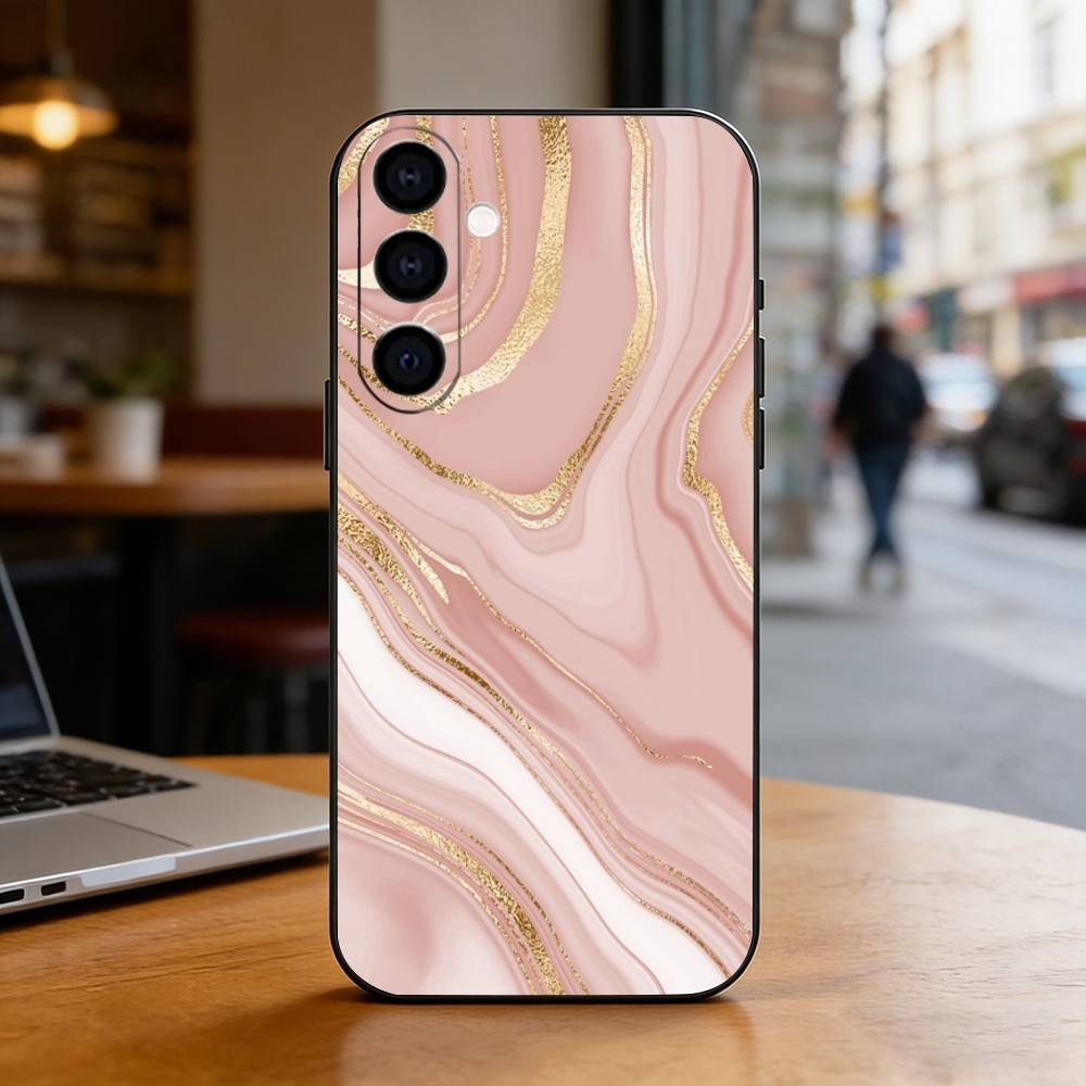 Marble Pattern Phone Case For Samsung Galaxy A73,A72,A71,A70,A53,A52,A51,Soft Silicone Black Cover