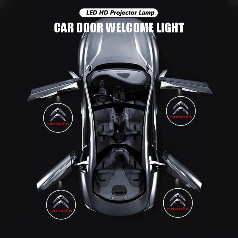 2Pcs Car Door Welcome Lights Projector Lamps Accessories For Citroen C1 C2 C3 Vts C4 Saxo C4L C5 C6 C8 Xsara Picasso Berlingo