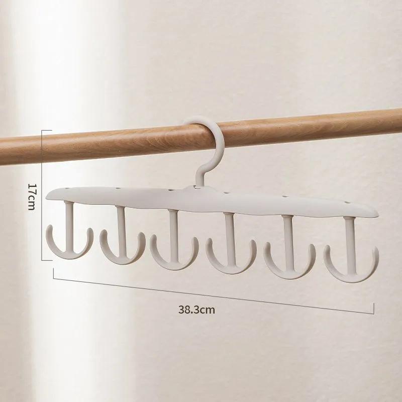 5 Pcs White 12-Hook Wave Coat Hanger - Non-Slip Abs Clothes Hanger For Underwear Scarves Belts Home Dorm Organizer серый