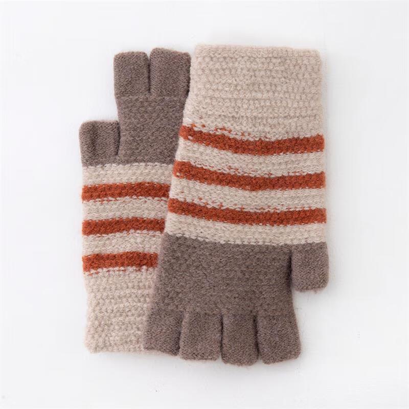 Yishan Yisi Knitted Half-Finger Warm Gloves (2-Pairs)