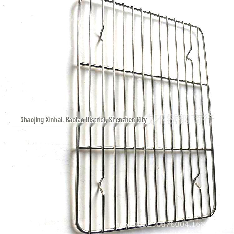 Square BBQ Grill Net: Stainless Steel Roasting Pan, Smoked Meat Grate, Baking Sheet & Oil Draining Rack for Outdoor Use