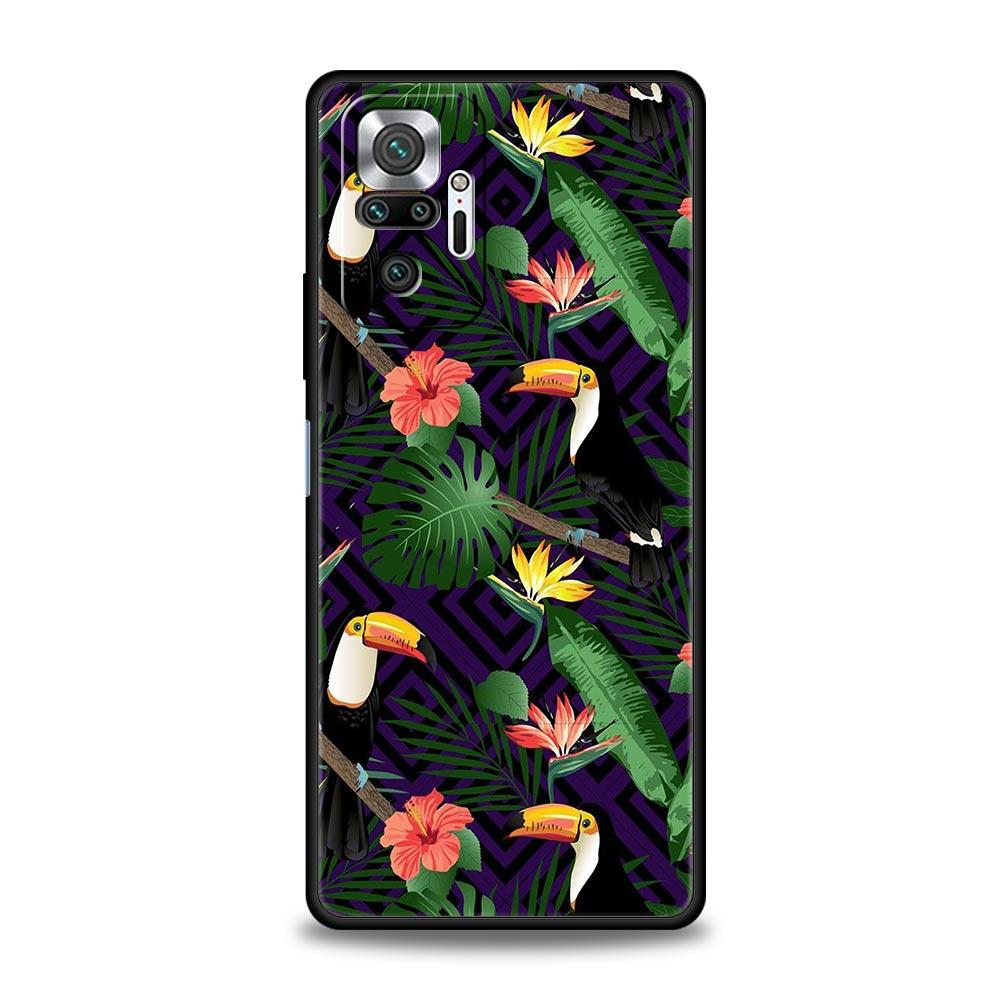 Vintage Banana Leaf Flower Phone Case For Xiaomi Redmi Note 13 12 5G 11 10 Pro Plus 4G 9S 9 8 7 9T 13C 10C 9C 9A Silicone Cover
