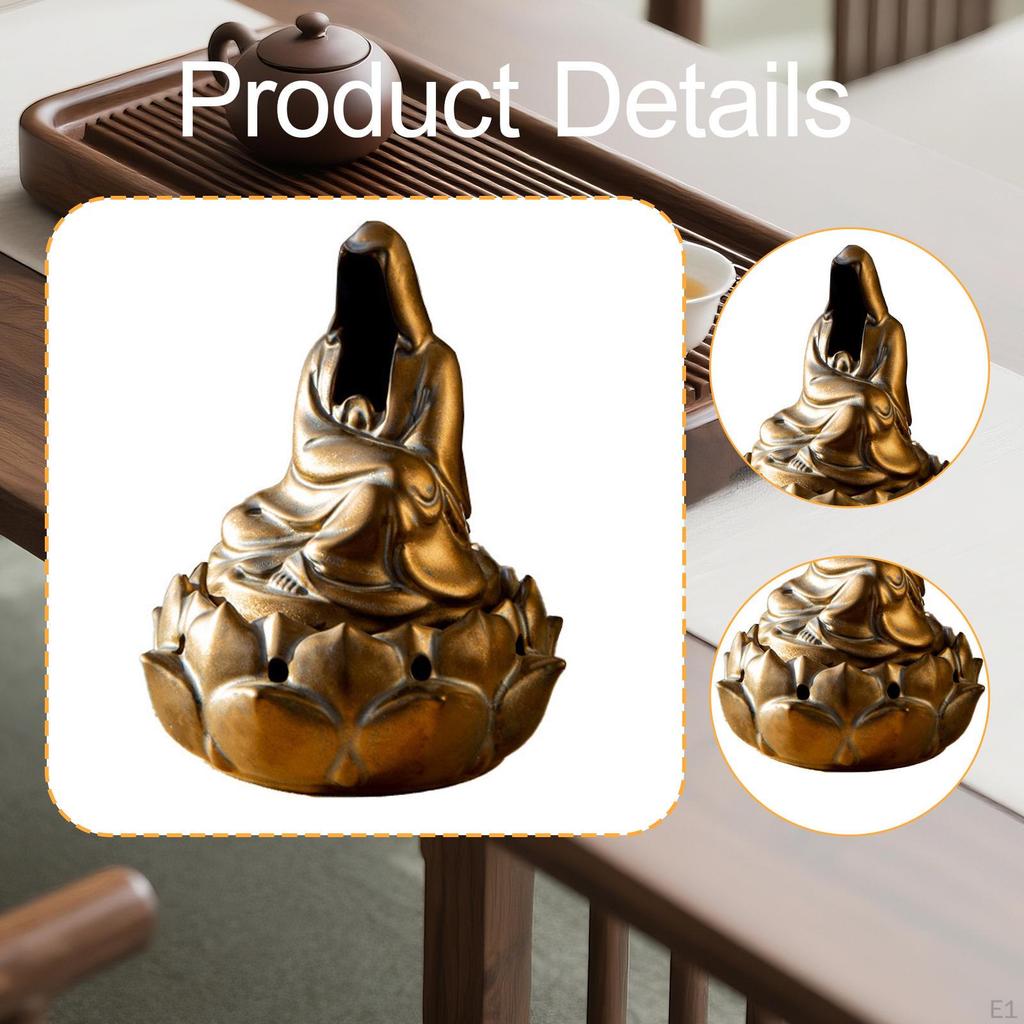 Incense Burner Holder Artwork Gift Ceramic Mediation Crafts Ornament Sculpture for Room
