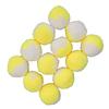12pcs Cat Toy Balls Soft Elastic Quiet Interactive Plush Kitten Chewing Ball for Indoor Training Playing Yellow