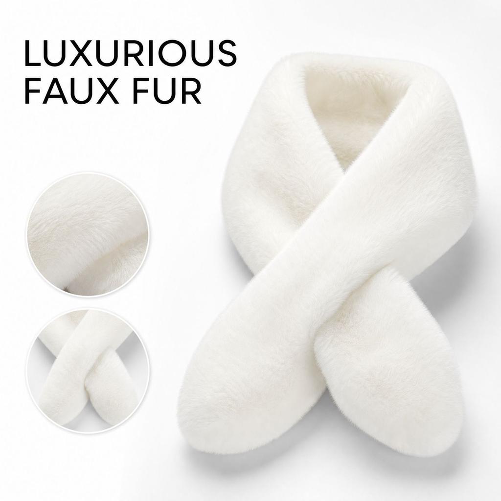 Women's Thick Reversible Neck Warmer Scarf Cross Front Winter Wrap for Cold