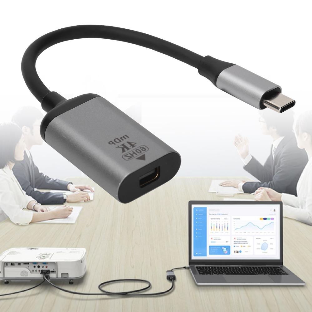 Plug and Play USB-C to Displayport Adapter 4K 60Hz USBC to Mini DP Adapter Computers