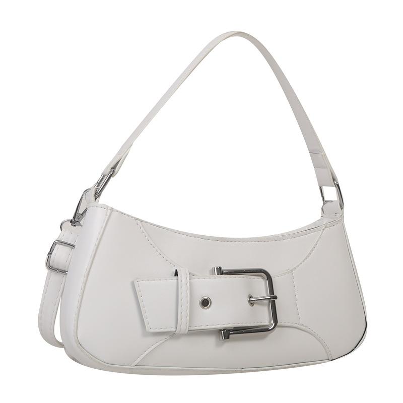 

Сумка Niche Design 2024, летняя новая иностранная стильная сумка-багет с простой текстурой, модная повседневная сумка-мессенджер через плечо белый