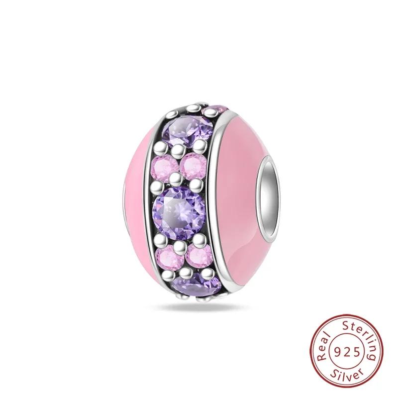 100% Copper Fashion Pink Princess Skirt Bag Lipstick Charms Beads Fit Original Bracelets Diy Jewelry Gifts