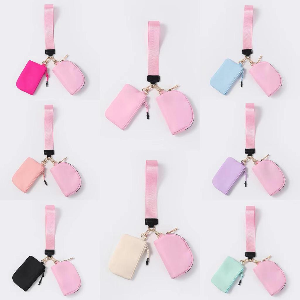 LULU-Style Waterproof Mini Wristlet & Coin Purse with Key Storage and Red Envelope Pocket