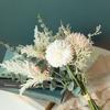 Artificial Flowers Bouquet for Home Party Decoration Wedding Bouquet Flowers Bulrush Silk Hydrangea Fake Flowers