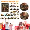 Heavy Equipment Advent Calendar 2025, 24 DieCast Machines,2D Flat Acrylic Mini Excavator Ornaments, Construction Vehicle Advent Calendar