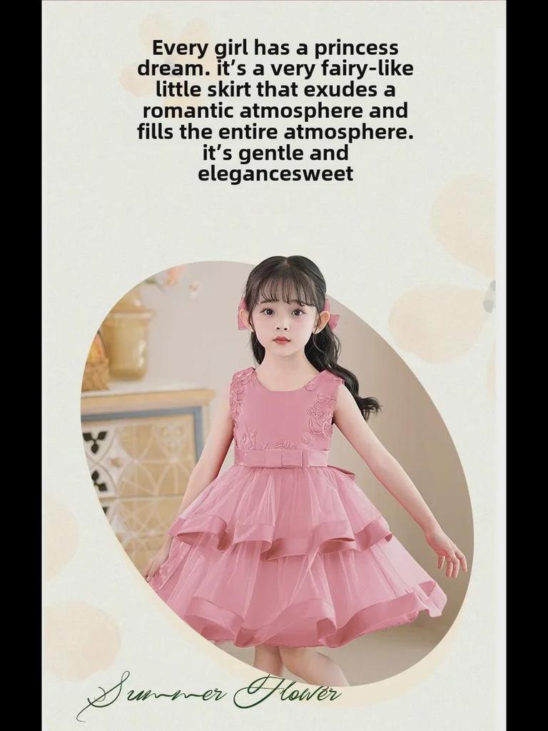 Summer Princess Dress for Girls - High-End Tulle Skirt & Flower Girl Catwalk Costume