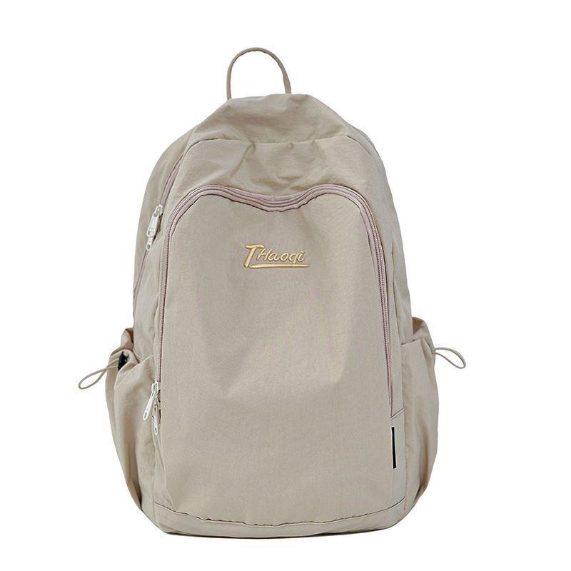 Korean Style Lightweight Backpack - Versatile Solid Color for Students and Women