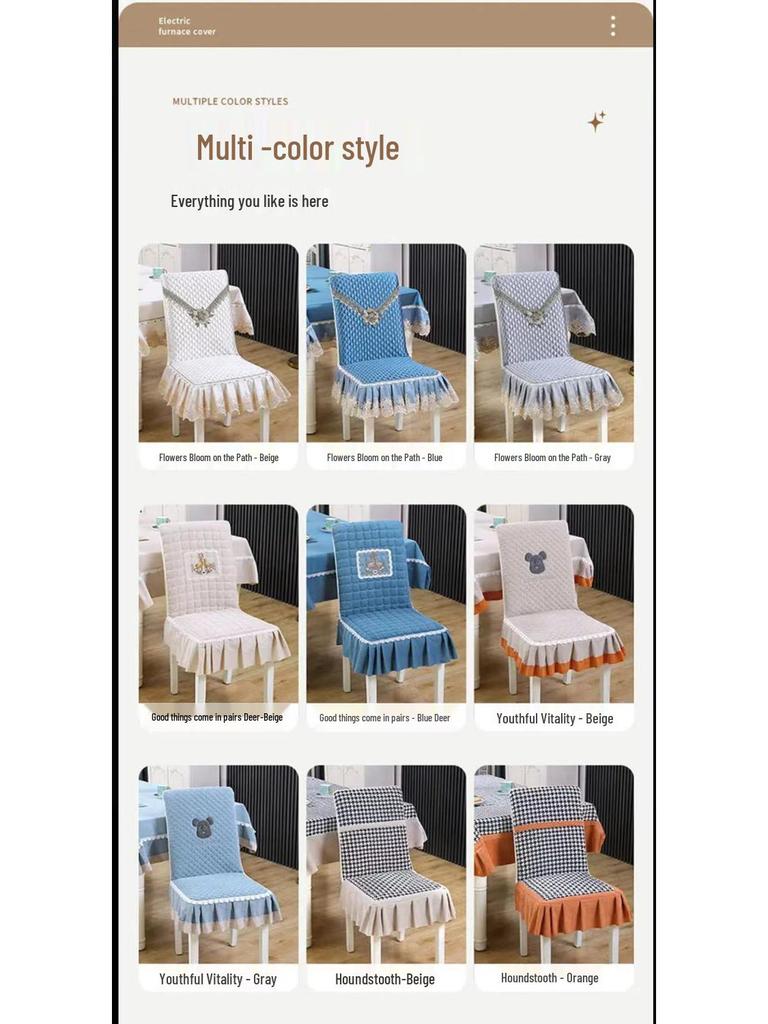 All-Season Dining Chair Cover with Built-In Backrest Pad and Cotton Padding