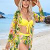 1011 New European and American Swimsuit Women's Three-piece Bikini Swimsuit Bijini Swimsuit