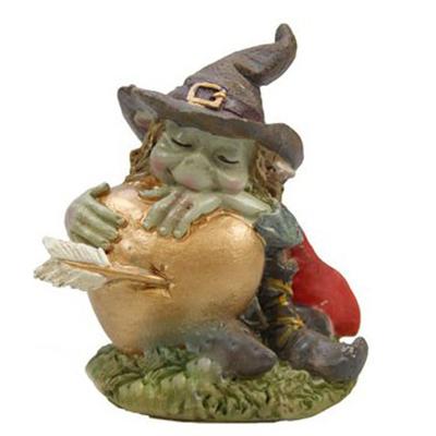 [R7076] - Resin Figurine 'Pixie Forest Elf' Heart - 6 Cm