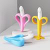 Popular Silicone Banana Teether Toothbrush with Suction Cup - Food Grade Chew Toy for Babies