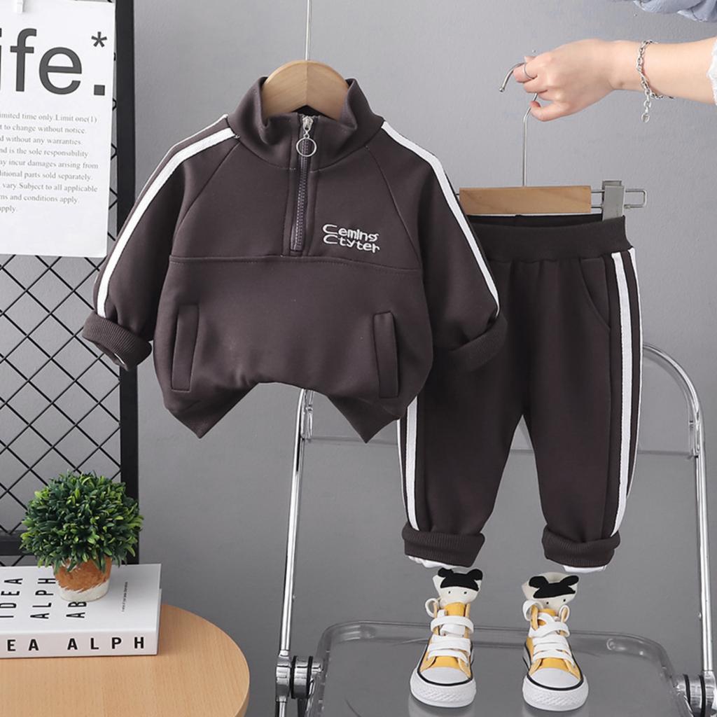 Children's Half-zip Sweatshirt And Pants Two-piece Set
