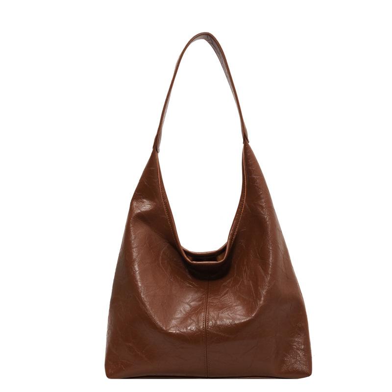 Soft PU Leather Shoulder Bag for Women Wedding Totes All-match Commuter Underarm Bag Fashion Large Capacity Handbag