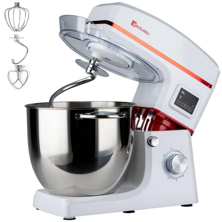 

KALELAISU Stand Commercial 10L Large Capacity 99 Minute Timer 7 Speed 3 Types of Low and Multifunctional Metal Bread Knead Home Commercial Tabletop білий