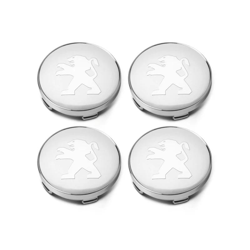 Car Sticker 2025 Hot 4PCS 60mm Car Wheel Center Hub Cap Emblem Covers For Peugeot GT 407 508 2008 5008 307 308 3008 206 207 208