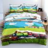 Bedding Set Cartoon Train Farm Duvet Cover Set Double Full Size Queen Bed King Size Duvet Cover Pillowcase Gifts for Kids