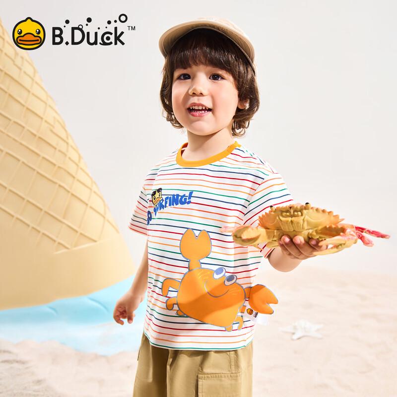 B.Duck Boys' Cartoon Print Short Sleeve T-Shirt