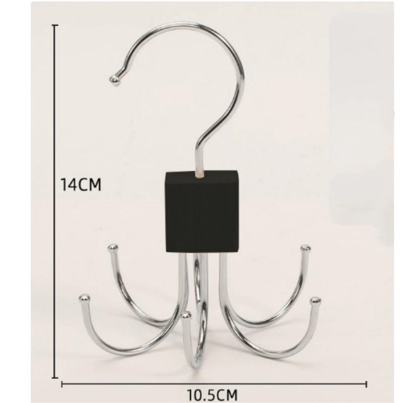 Multifunction Metal Clothes Hanger With Rotatable Hooks For Bedroom Closet Storage