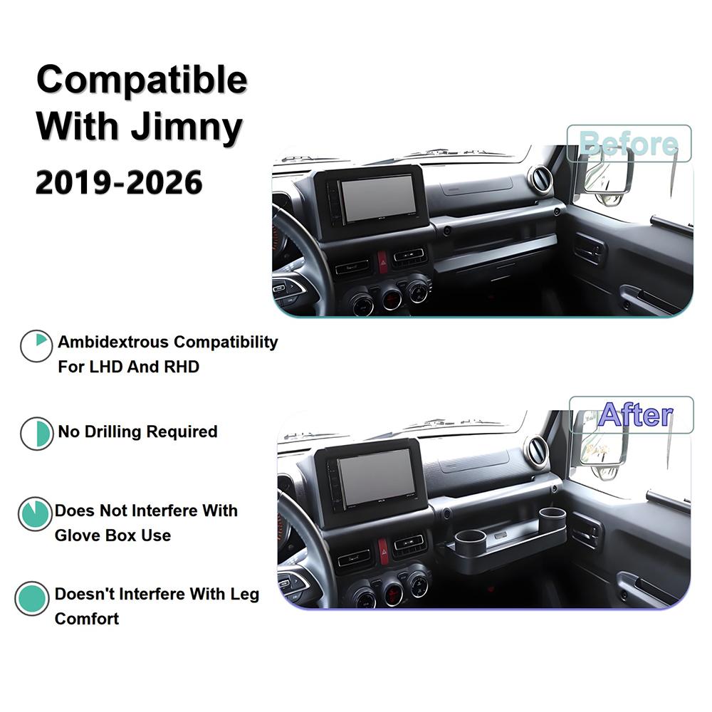 Dashboard Organizer Passenger Handle Storage Tray Cup Holder for Suzuki Jimny 2019-2026 Tidying Box Car Interior Accessories