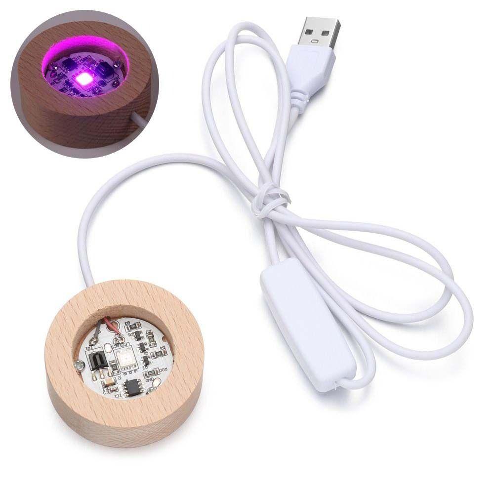 

Art with Remote Control Crystal Ball Holder LED Light Dispaly Base Night Lamp Base Home Decoration 6cm-Colorful Light