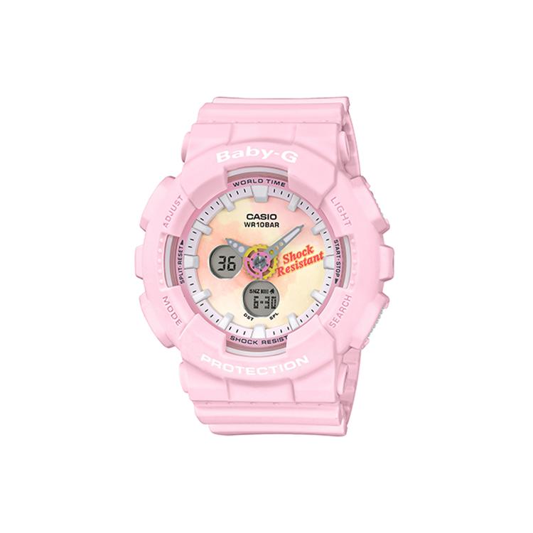CASIO Women s BABY-G White Watch BA-120T BA-120T Pink Strap