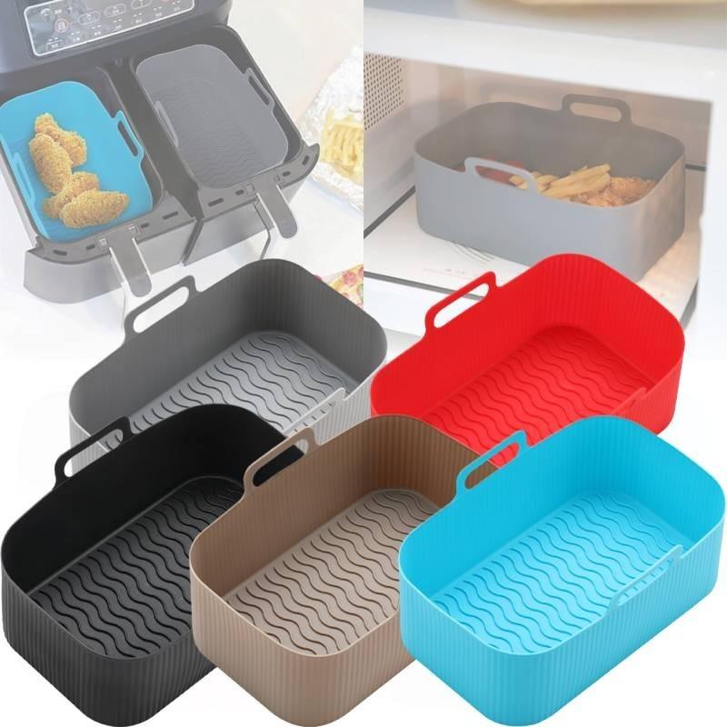 Air Silicone Fryer Pot Rectangle Baking Tray Basket Non Stick Kitchen Tools