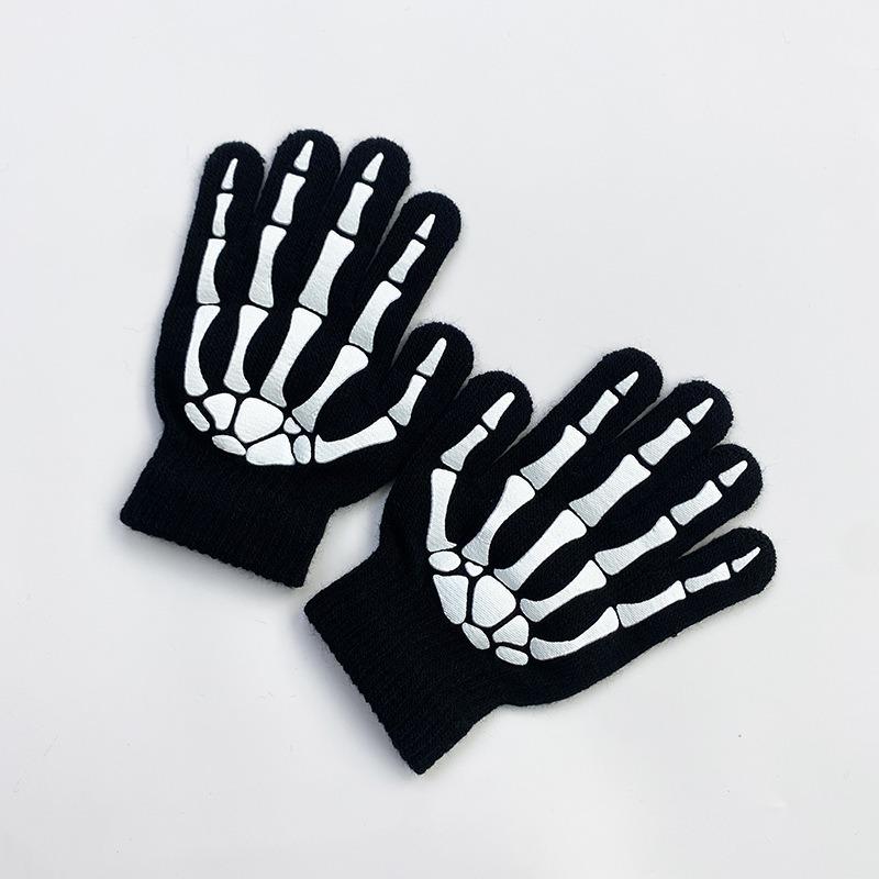 Luminous Skull Skull Claw Gloves, Halloween Glow Gloves Skull Gloves
