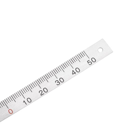 uxcell Center Measuring Ruler, Workbench Ruler, 50mm-0-50mm Measuring Range, Adhesive Tape, Aluminum, with Hole (From Center)