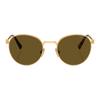 Miu Miu Logo Detail Round Sunglasses Women sunglasses Gold MU55ZS5AK09Z