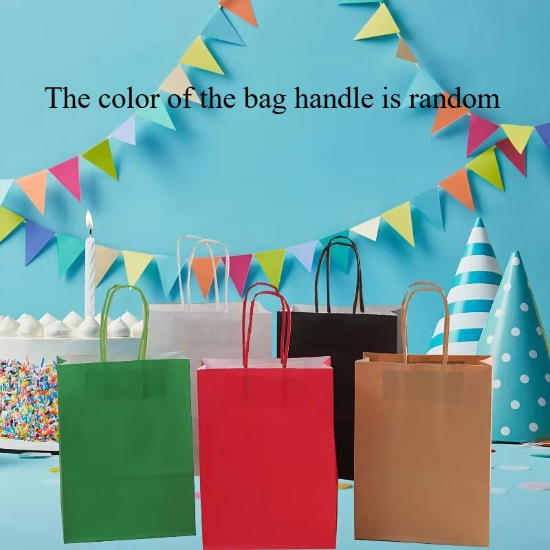 20pcs Paper Gift Bags Versatile Shopping Bags Reusable Colored Kraft Bags Gifts Storage Craft Projects Decorative Paper Bags