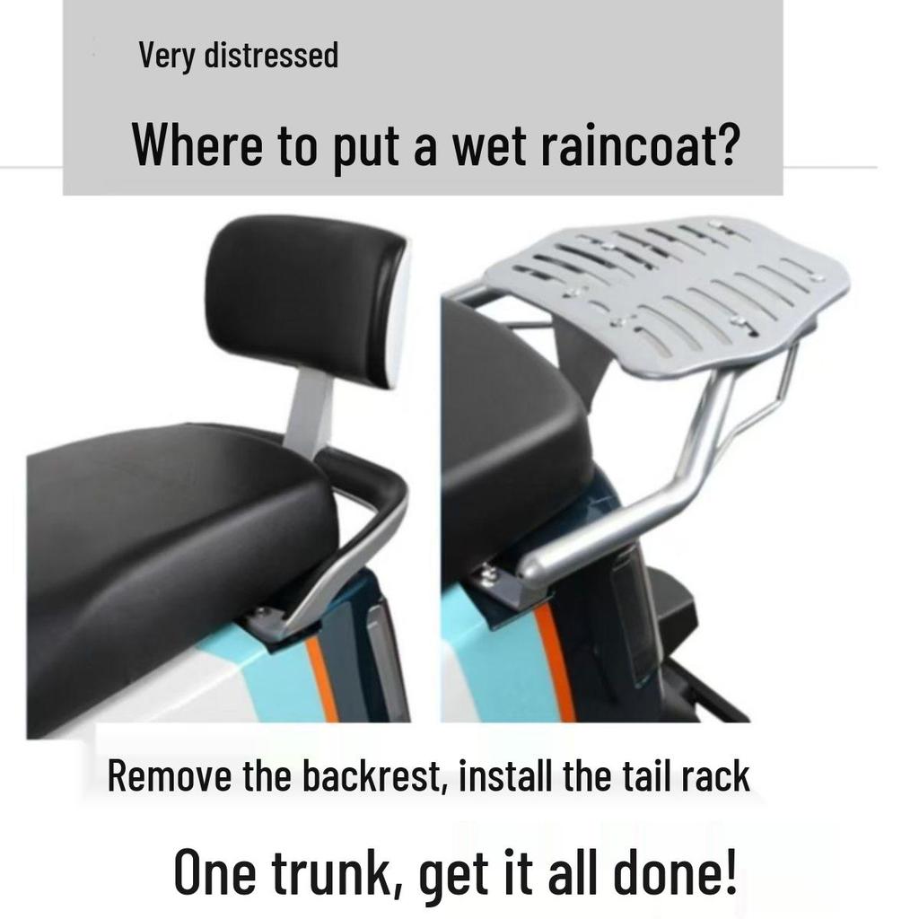 Universal Thickened Rear Cargo Rack for Electric Bikes & Scooters - 25-Inch Delivery Box Carrier