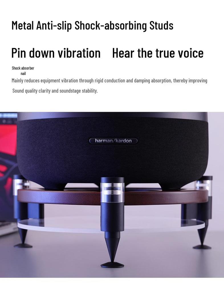 Harman Kardon Glas Kristall Magnetische Levitation Ständer für 3./4./5. Gen mit Metall Stoßdämpfung und Walnussholz Basis