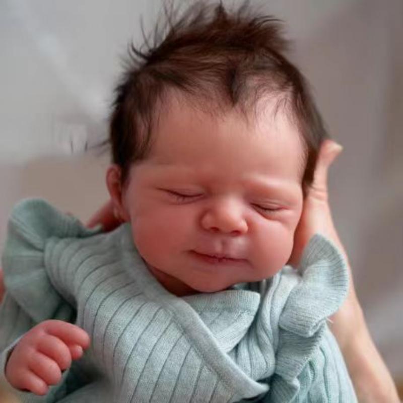 Naturtrogna 19 tum Pascale Reborn Newborn Baby Dolls Soft Touch Duk Body Rebirth Doll Realistisk sovande Handgjord implantat hårsimuleringsdocka för barn