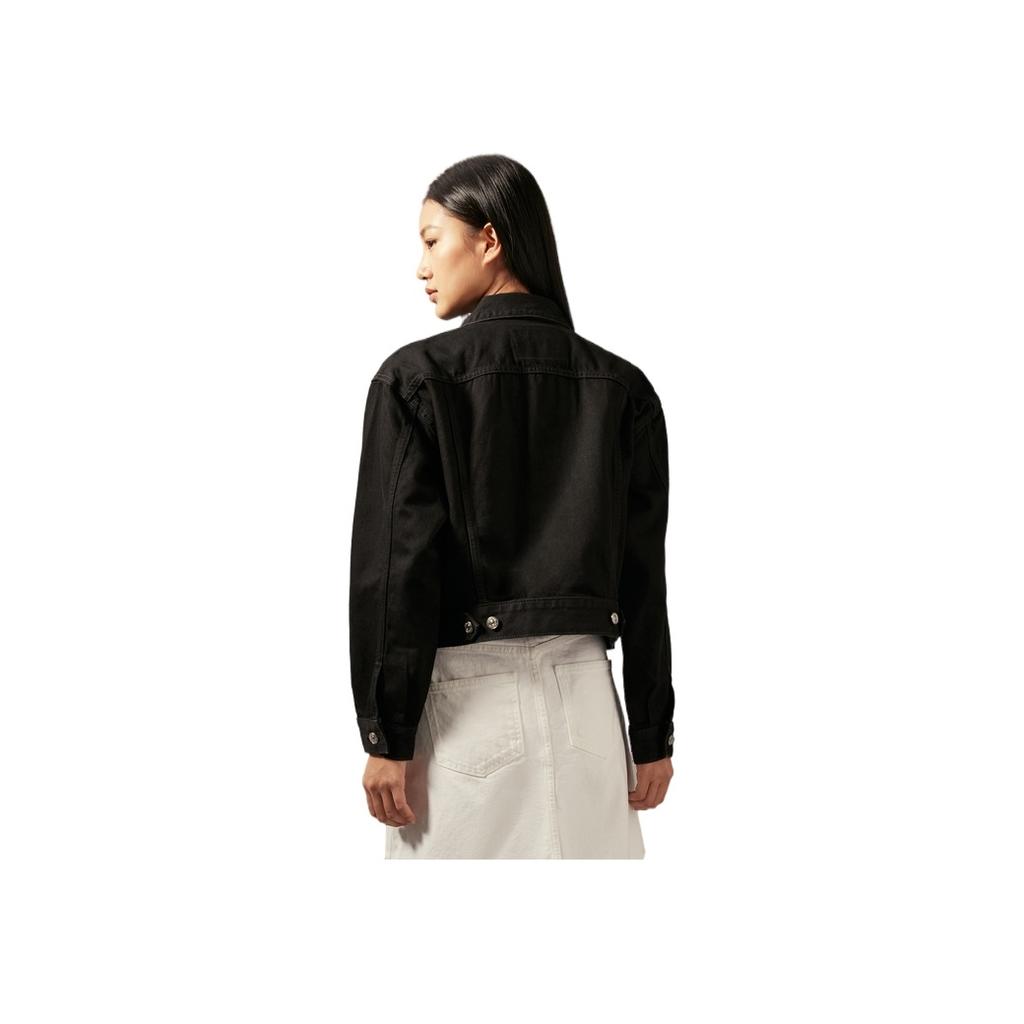 Calvin Klein Classic Vintage Cotton Denim Jacket Women Jackets Black 40WL744