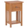 Day and Night - Day and Night Magazine Table with Drawer Solid Oak Wood 35x27x55 Cm
