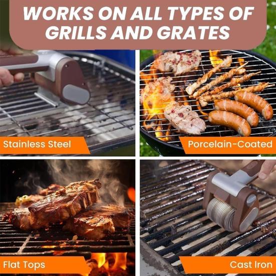 Elektrický grilovací kartáčový váleček 350 ot/min Přenosný rotační váleček Nerezový buben Bezdrátové BBQ čisticí příslušenství pro grily