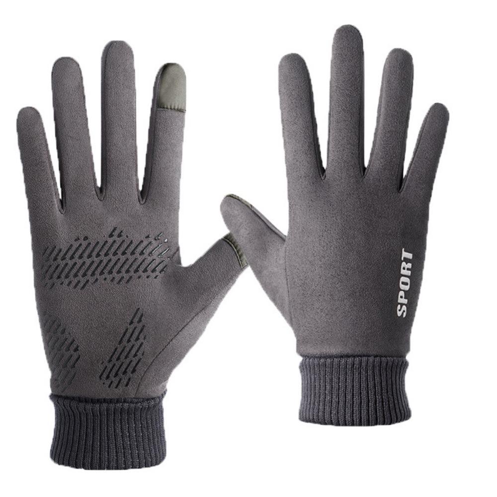 Motorcycle Gloves Mens Winter Piled Thickened Warm Windproof Cold Non-slip Big Seven Outdoor Riding Cotton Gloves