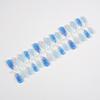 30pcs Handmade Blue & White Gradient Wearable Nails with 3D Pink Flower & Shell Pearl